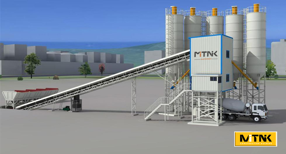 MITNIK HZS25 Statioanry Concrete Batching Plant For Road Construction
