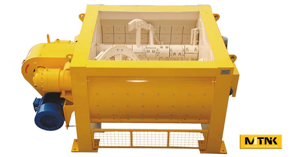 Compulsary MTSL Spiral Type Twin Shaft Concrete Mixer For Precast Batching Plant